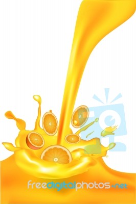 Splashing Orange Juice Stock Image