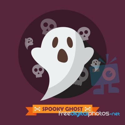 Spooky Ghost Greeting Card Stock Image