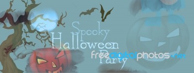 Spooky Halloween Party Invitation Stock Image