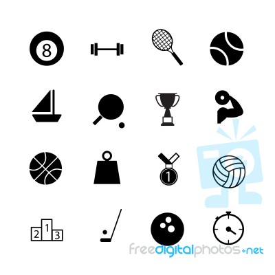 Sport Icon Set On White Background Stock Image