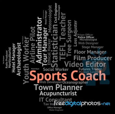 Sports Coach Represents Physical Activity And Education Stock Image