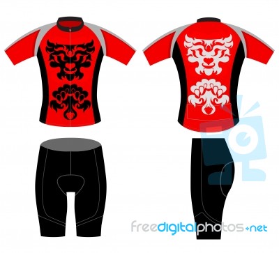 Sports Cycling Vest Tattoo Lion Style Stock Image