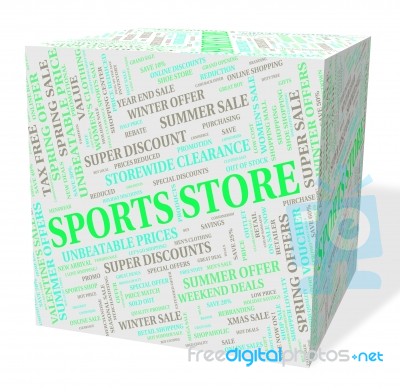 Sports Store Represents Physical Recreation And Commercial Stock Image