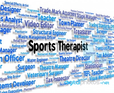 Sports Therapist Represents Physical Exercise And Clinicians Stock Image