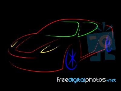 Sportscar Illustration Means Modern Sporty And Design Stock Image