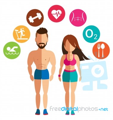 Sporty Woman And Man For Health Conscious Concept Stock Image