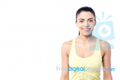 Sporty Woman Isolated Over White Stock Photo