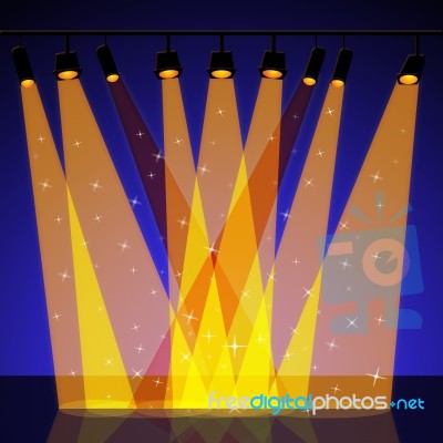 Spotlight Background Represents Floodlight Backdrop And Entertainment Stock Image