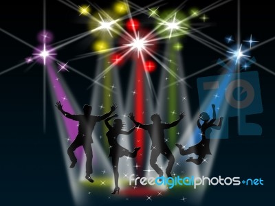 Spotlight Joy Represents Stage Lights And Active Stock Image