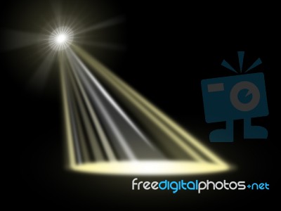 Spotlight Stage Indicates Live Event And Beam Stock Image