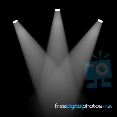 Spotlights On Stage Stock Image