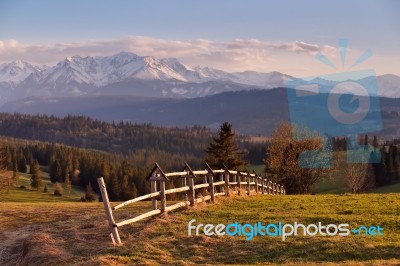 Spring Countryside In Tatras Mountains Stock Photo