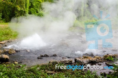 Spring Of Naturally Hot Water Stock Photo