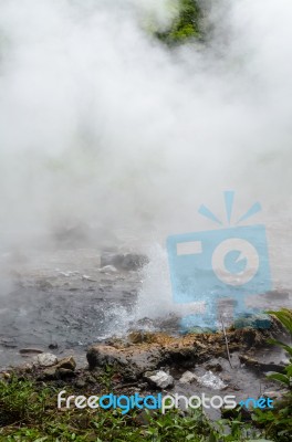 Spring Of Naturally Hot Water Stock Photo