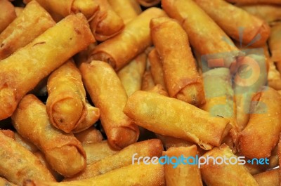 Spring Rolls Food Stock Photo