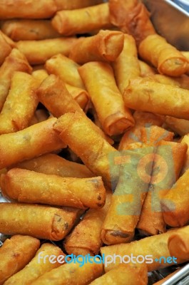 Spring Rolls Food Stock Photo