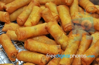 Spring Rolls Food Stock Photo