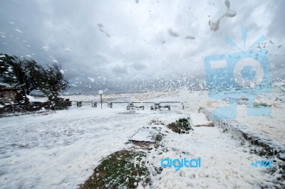 Spring Storm In Uruguay. Piriapolis Coastline Stock Photo