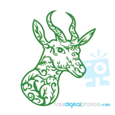 Springbok Head Paper Cut Stock Image