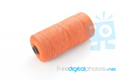 Spun Roll On White Background Stock Photo