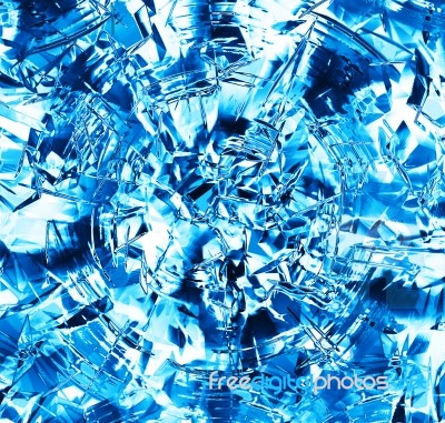 Square Blue Frozen Ice Block Abstraction Backdrop Stock Photo