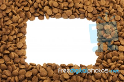 Square Or Rectangular Frame Of Pet (dog Or Cat) Food For Backgro… Stock Photo