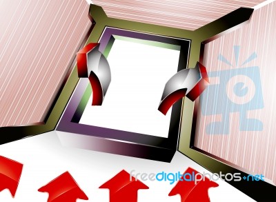 Square Shape With Red Arrows Stock Image