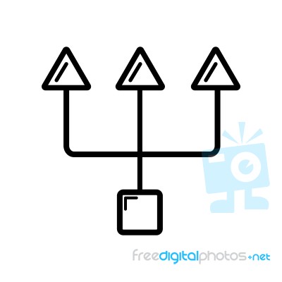 Square With Three Arrows Symbol Icon  Illustration O Stock Image