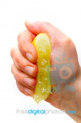 Squeezing Lemon Stock Photo