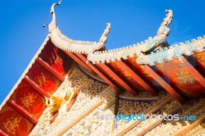 Sri Don Chai Temple Is Tourist Attraction Of Chiang Khong, Chian… Stock Photo