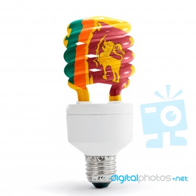 Sri Lanka Flag On Bulb Stock Photo