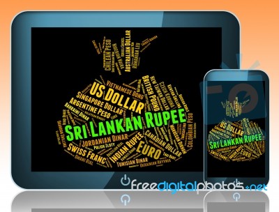 Sri Lankan Rupee Indicates Forex Trading And Banknotes Stock Image