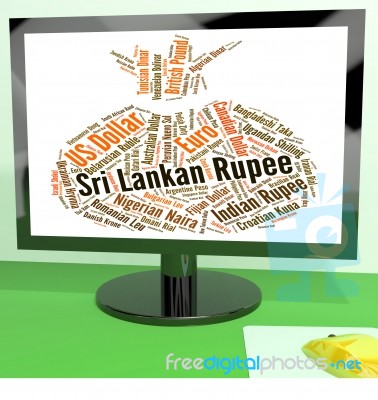 Sri Lankan Rupee Indicates Forex Trading And Coin Stock Image