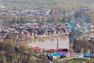 Srinagar, India - April 15 2016: Lifestyle In Dal Lake Stock Photo