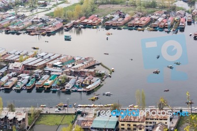 Srinagar, India - April 15 2016: Lifestyle In Dal Lake Stock Photo