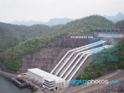 Srinagarind Dam Stock Photo