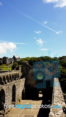 St David's Castle Ruins Stock Photo