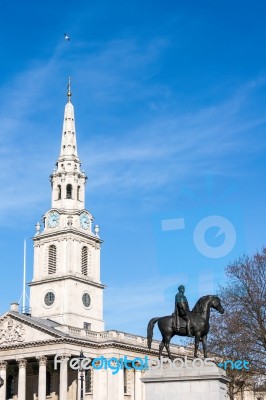 St Martin-in-the-fields Church  Trafalgar Square Stock Photo