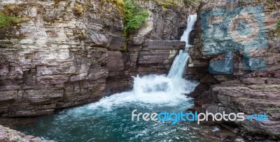 St Mary Falls Stock Photo