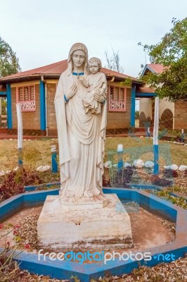 St. Mary Sculpture In Marsabit Kenya Stock Photo