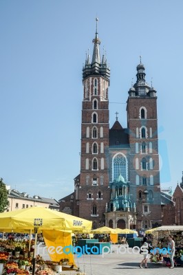 St Marys Basilica In Krakow Stock Photo