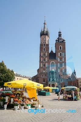 St Marys Basilica In Krakow Stock Photo