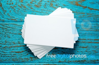 Stack Of Blank Business Cards Stock Photo