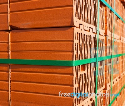 Stack Of Bricks For The Construction Stock Photo