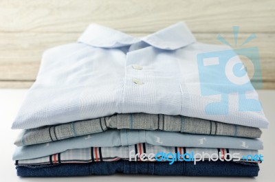 Stack Of Clothes Closeup Stock Photo