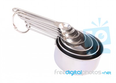 Stack Of Measuring Spoons On White Background Stock Photo