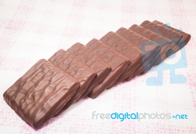 Stack Of Milk Chocolate Pieces Stock Photo