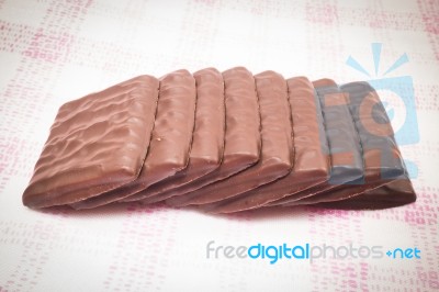 Stack Of Milk Chocolate Pieces Stock Photo