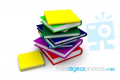 Stack Of Multicolored Books Stock Image