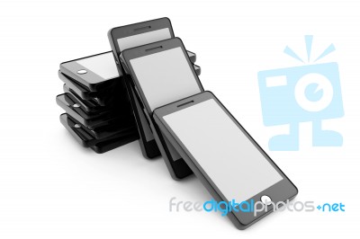 Stack Of Smart Phones Stock Image